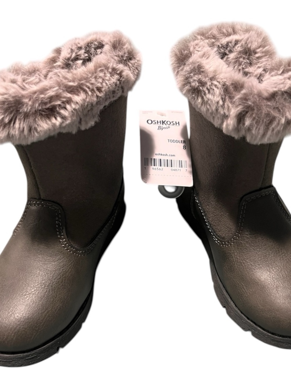 OshKosh B'gosh Toddler Faux Fur Cuff Boots - Taupe
